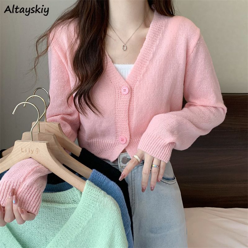 Summer Clothing Aesthetic - Rozpinany kardigan damski szczupły jesienny dziewczęcy,