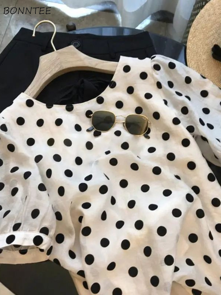 Summer Clothing Aesthetic - Bluzki w kropki damskie eleganckie letnie