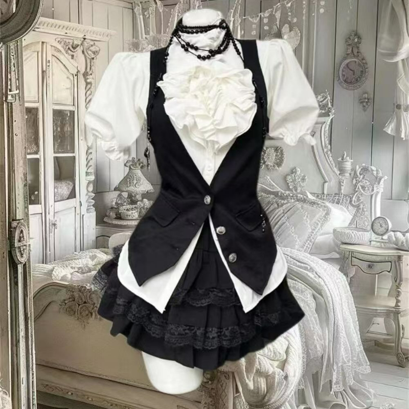 Summer Clothing Aesthetic - Y2k Estetyczny styl Lolita Słodki 3-częściowy