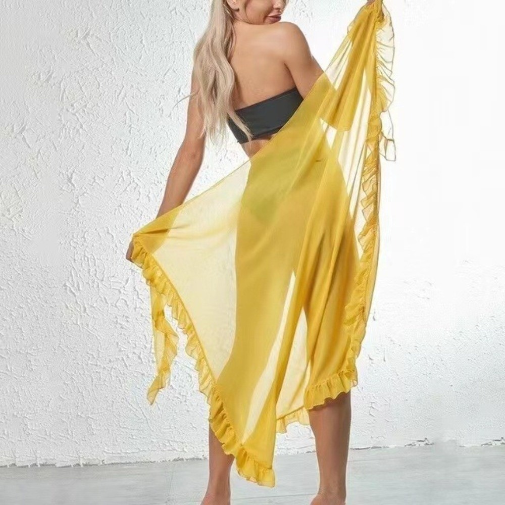 Sarong Pareo Wrap - Szarfa z falbankami, szarfa typu sarong,