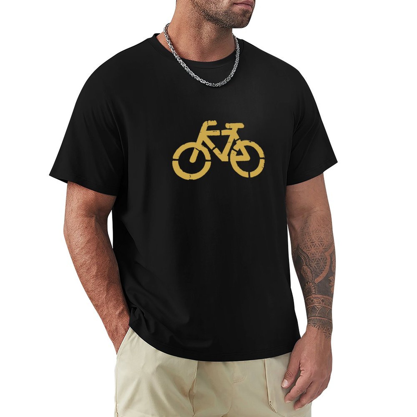 Summer Clothing Aesthetic - Koszulka ze znakiem ruchu rowerowego Estetyczna