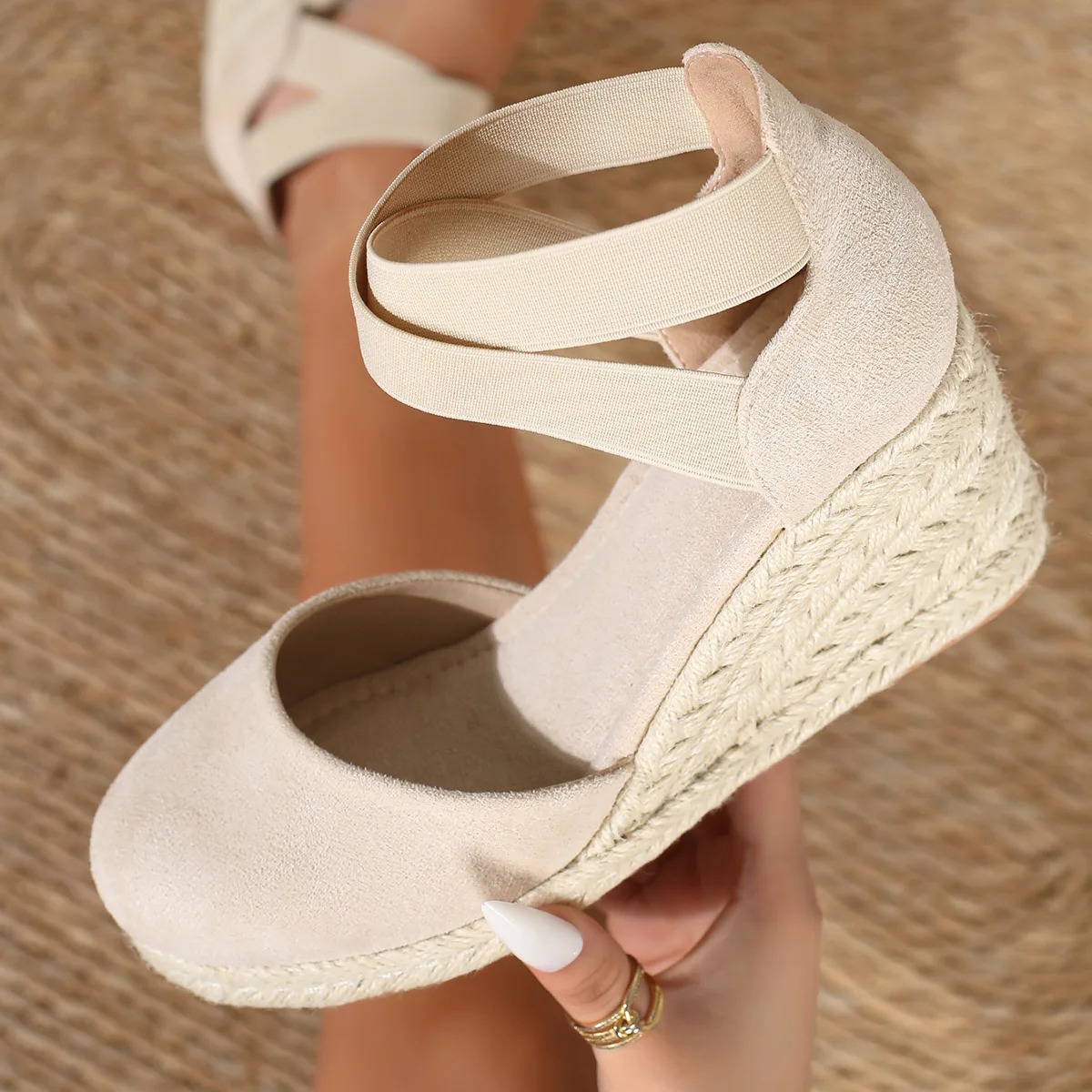 Espadrille Sandal Women - Damskie espadryle na koturnie z zakrytymi