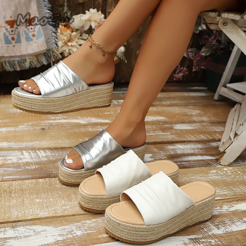 Espadrille Sandal Women - Damskie sandały espadryle na koturnie z
