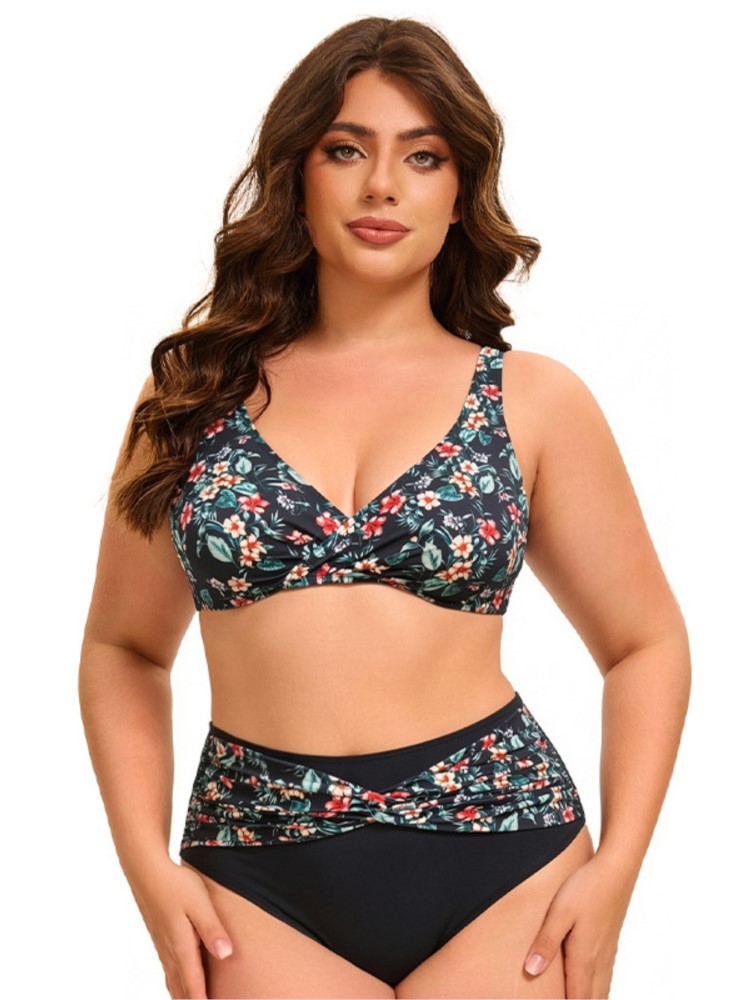 Bikini Set Push Up - Bikini plus size z wysokim stanem,