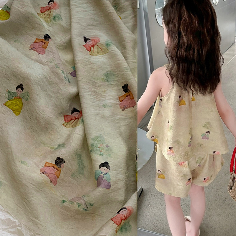 Summer Clothing Fabric - Śliczna tkanina z nadrukiem do samodzielnego