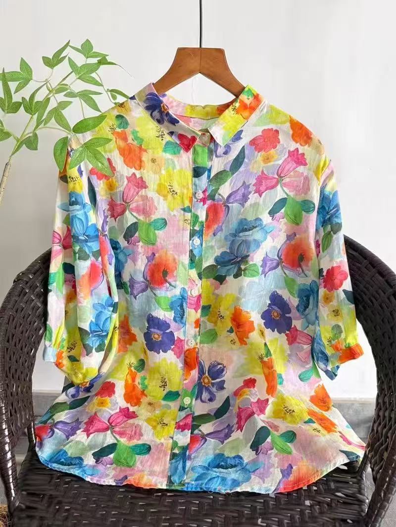 Summer Clothing For Japan - Koszula damska z czystej ramii z