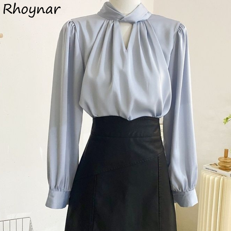 Summer Clothing Aesthetic - Bluzki Damskie Długi Rękaw Temper Office