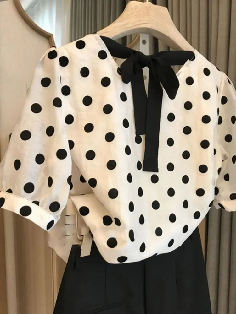 Bluzki w kropki damskie elegan – Summer Clothing Aesthetic recenzja i cena