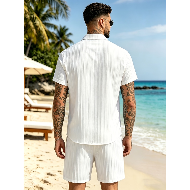 Męski letni zestaw casualowy,  – Summer Clothing For A Beach recenzja i cena